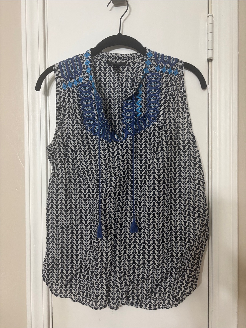 JCrew Geometric Tassel Tank